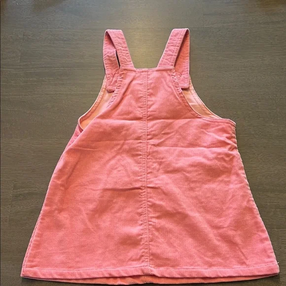 Pink Corduroy Pinafore with Hedgehog Patches #408 - Picture 3 of 3